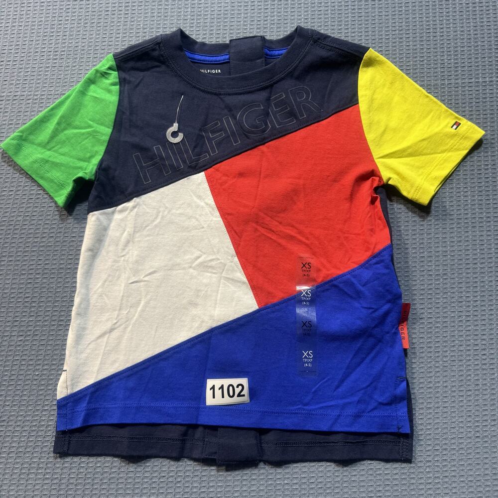TOMMY HILFIGER MULTICOLOR Boys Tee Sz XS‎ Pre-Owned Excellent